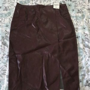 Burgundy Pleather Skirt
